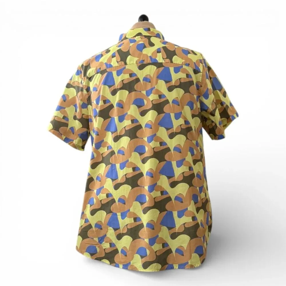 WILDFANG "The Essential Short Sleeve Button Up", Geometric Print, NWT! Size 2X - Picture 6 of 9